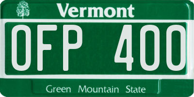 VT license plate OFP400