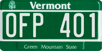 VT license plate OFP401