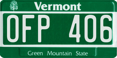 VT license plate OFP406