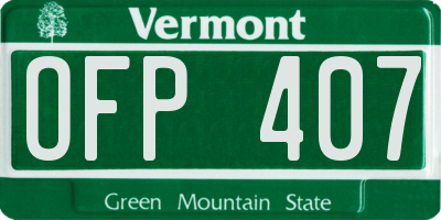 VT license plate OFP407