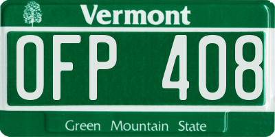 VT license plate OFP408