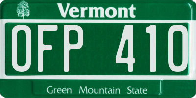 VT license plate OFP410