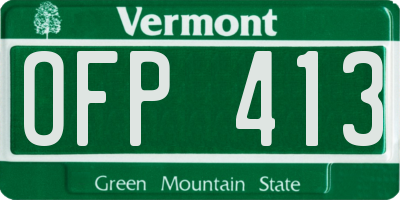 VT license plate OFP413