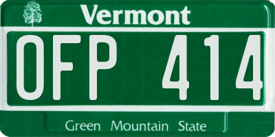 VT license plate OFP414