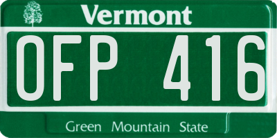 VT license plate OFP416