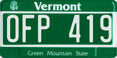 VT license plate OFP419