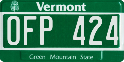 VT license plate OFP424