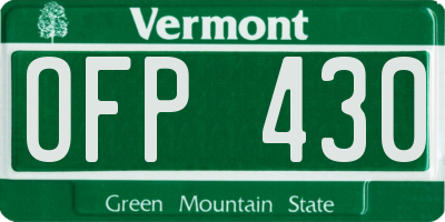 VT license plate OFP430