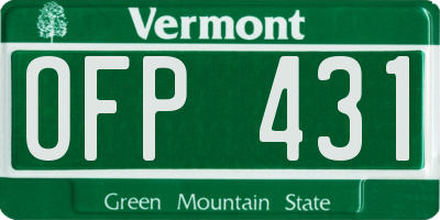 VT license plate OFP431
