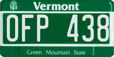 VT license plate OFP438