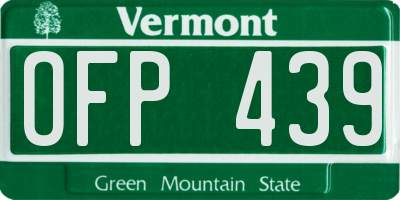 VT license plate OFP439
