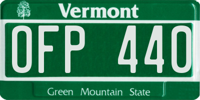 VT license plate OFP440