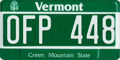 VT license plate OFP448