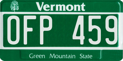 VT license plate OFP459