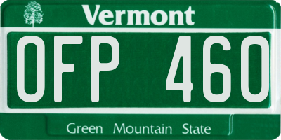 VT license plate OFP460