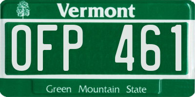 VT license plate OFP461