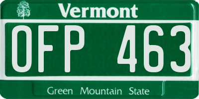 VT license plate OFP463