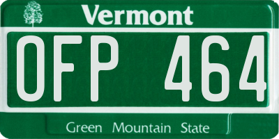 VT license plate OFP464