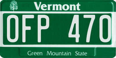 VT license plate OFP470