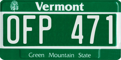 VT license plate OFP471