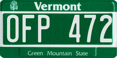 VT license plate OFP472