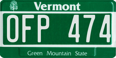 VT license plate OFP474