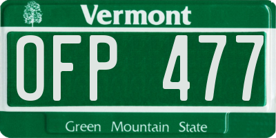 VT license plate OFP477