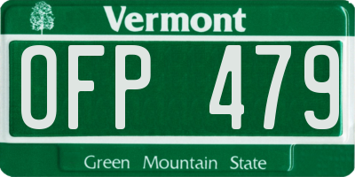 VT license plate OFP479