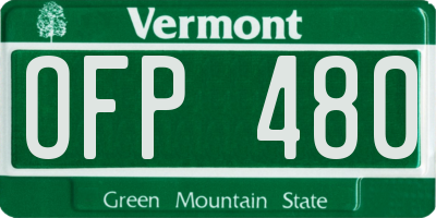 VT license plate OFP480