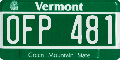 VT license plate OFP481