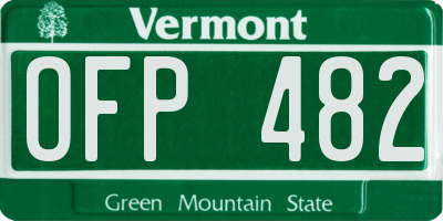 VT license plate OFP482