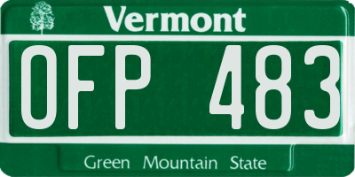 VT license plate OFP483