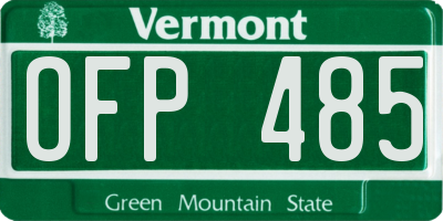 VT license plate OFP485