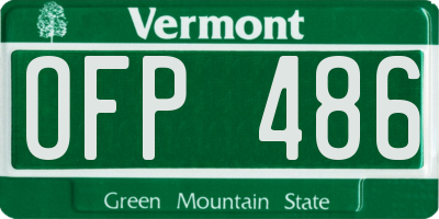 VT license plate OFP486