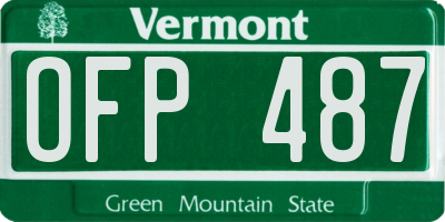 VT license plate OFP487