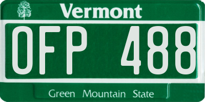 VT license plate OFP488