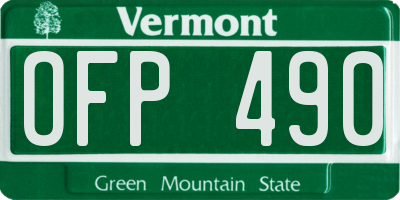 VT license plate OFP490