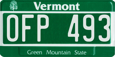 VT license plate OFP493
