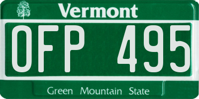 VT license plate OFP495