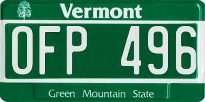 VT license plate OFP496