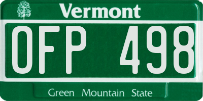 VT license plate OFP498