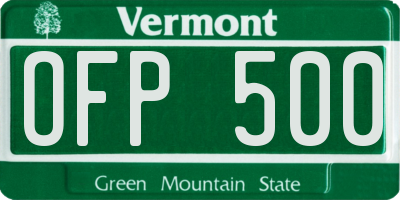 VT license plate OFP500