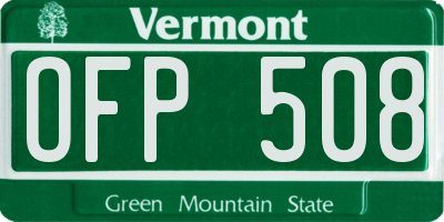 VT license plate OFP508