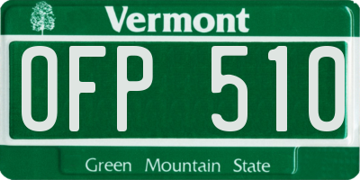 VT license plate OFP510