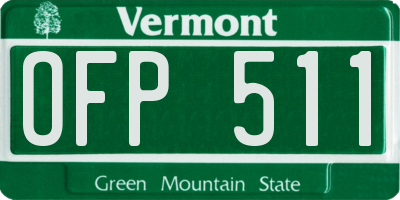 VT license plate OFP511