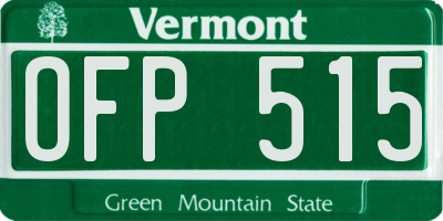 VT license plate OFP515