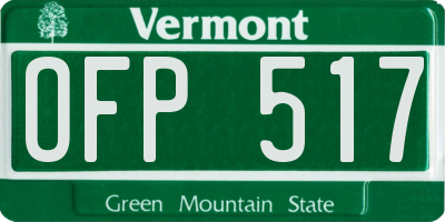 VT license plate OFP517