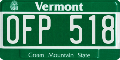 VT license plate OFP518