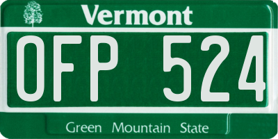 VT license plate OFP524