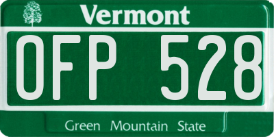 VT license plate OFP528